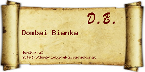 Dombai Bianka névjegykártya